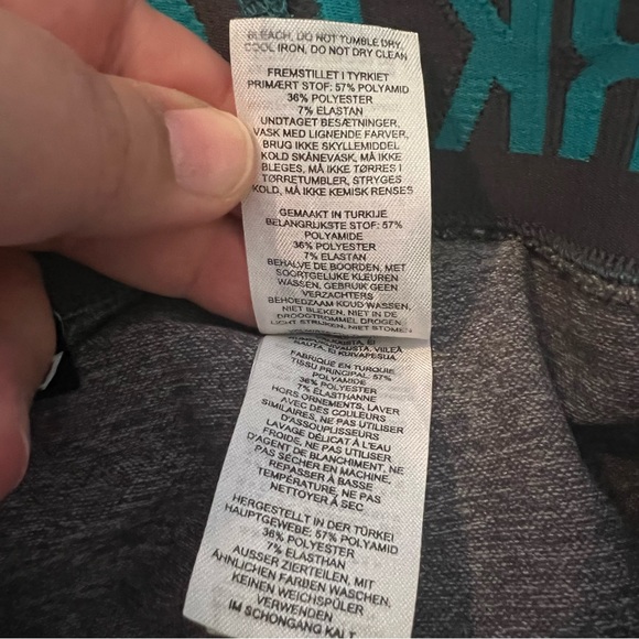 GYMSHARK FLEX - TIGHTS - WOMEN'S - CHARCOAL MARL/HYDRO TEAL/CHARCOAL size small - Picture 9 of 9